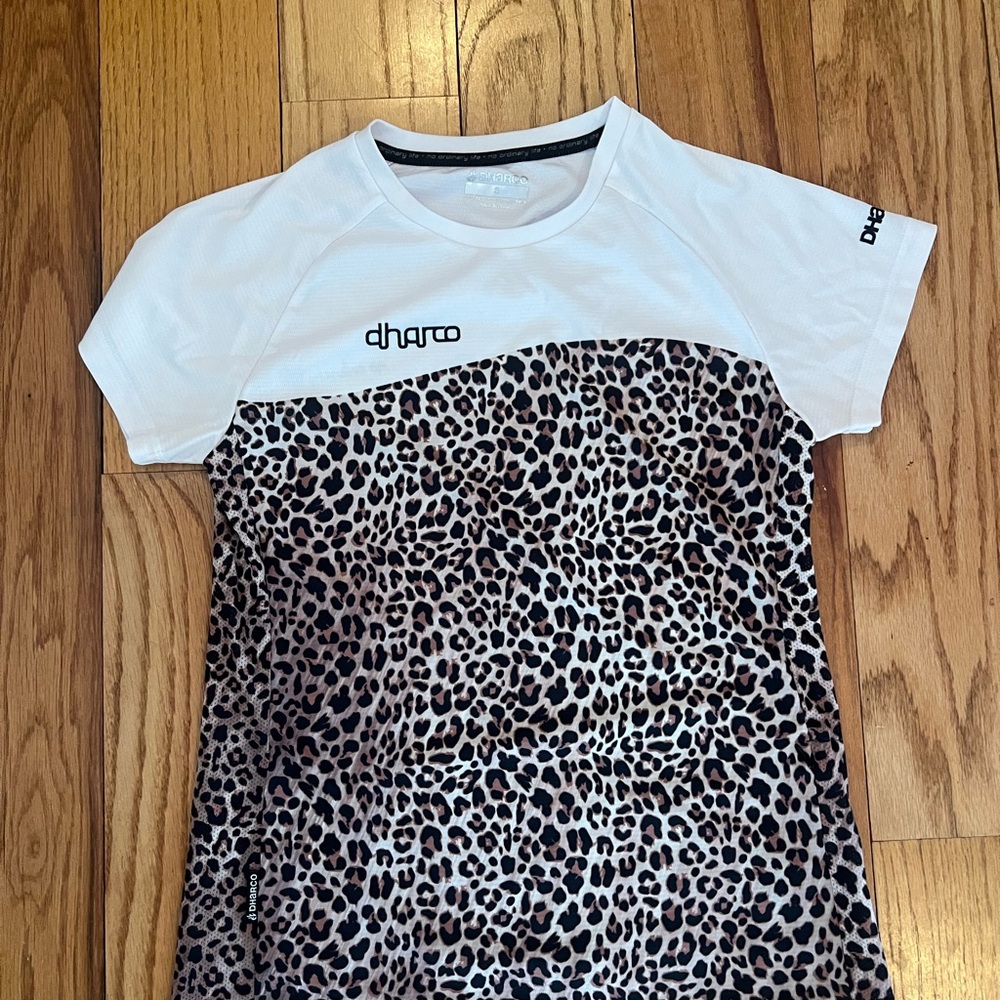 Dharco Leopard Print mountain bike Jersey - White and Brown size Sm
